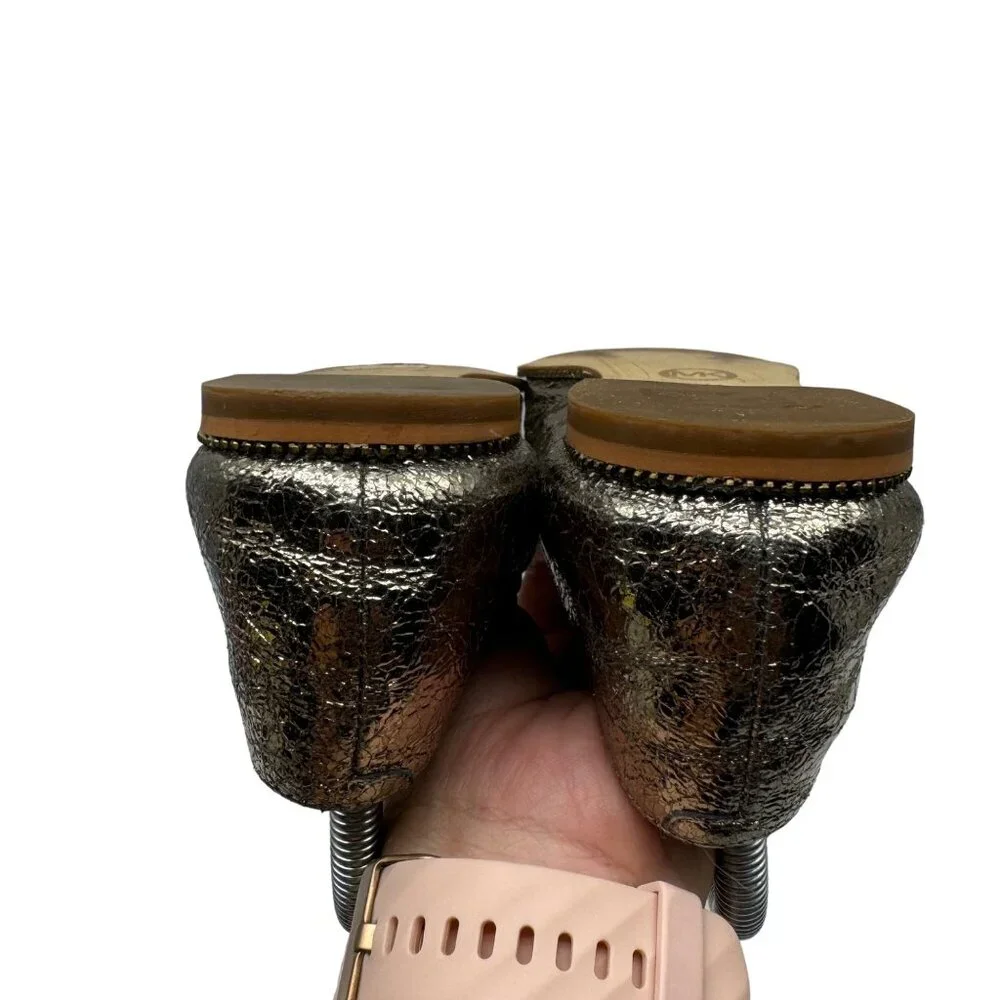 Michael Kors Bay View Gold Crinkled Metallic Round toe Ballet Flats Women' sz7.5 - Picture 9 of 11